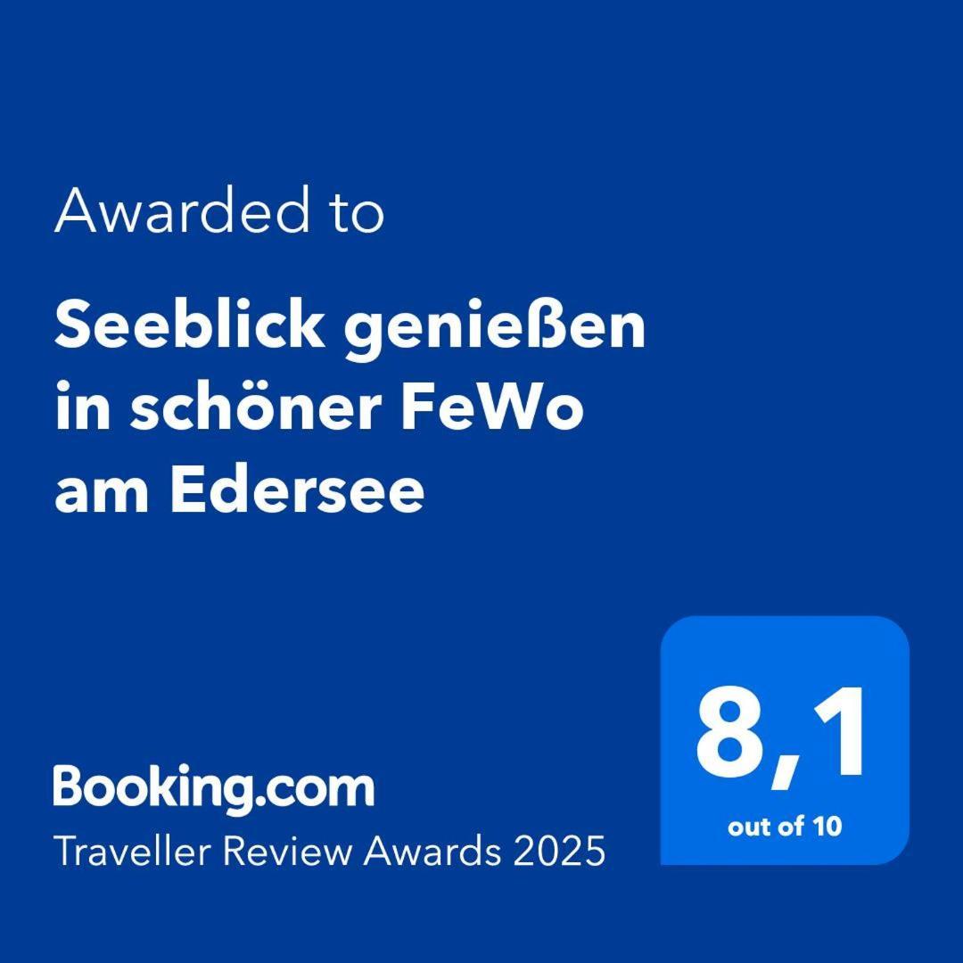 Seeblick genießen in schöner FeWo am Edersee Scheid  Exterior foto